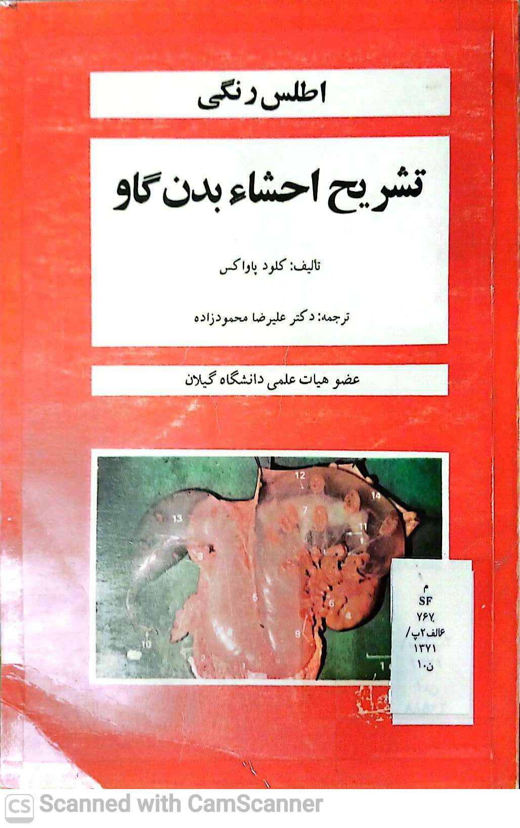 اطلس رنگی تشریح احشاء بدن گاو