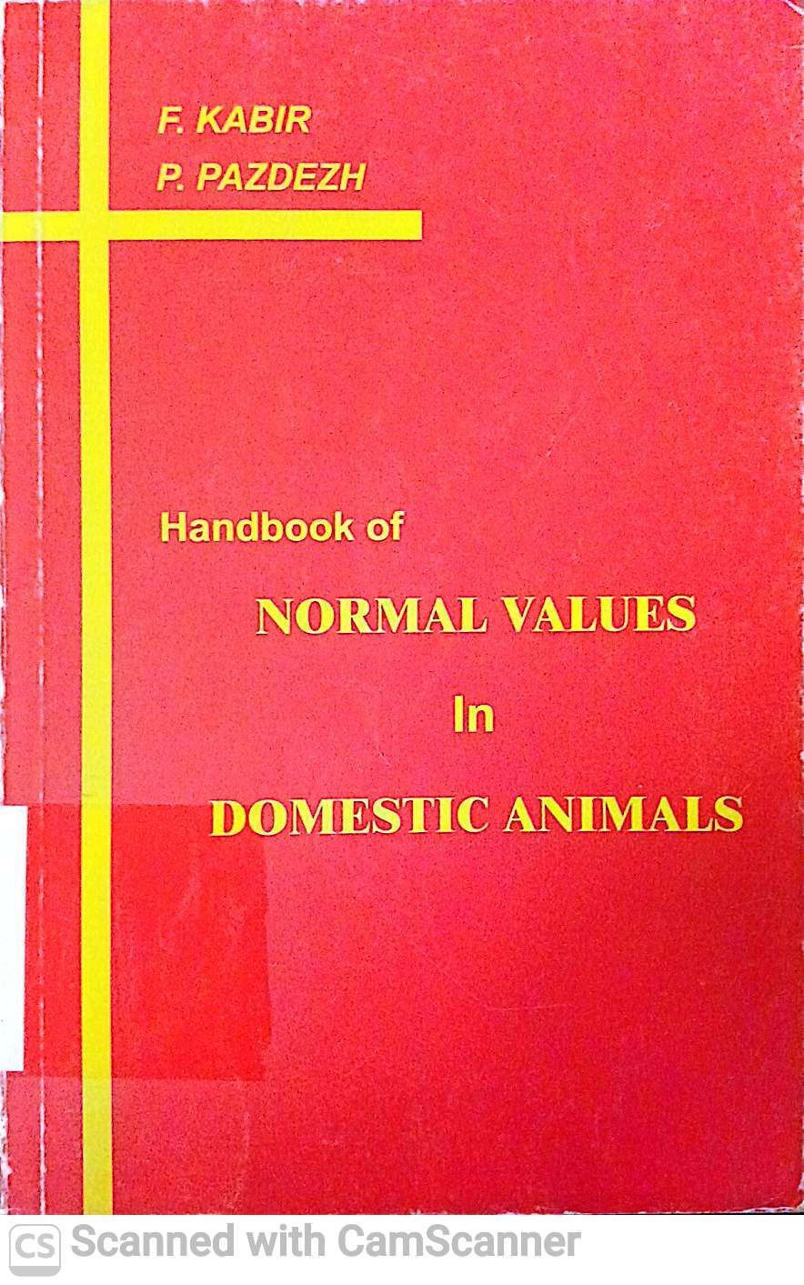 HANDBOOK OF NORMAL VALUES IN DOMESTIC ANIMALS
